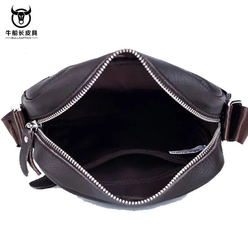 Men's Small Flap Messenger Bag Suede Brown