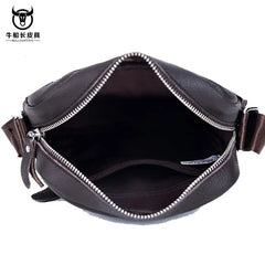 Men's Small Flap Messenger Bag Suede Brown