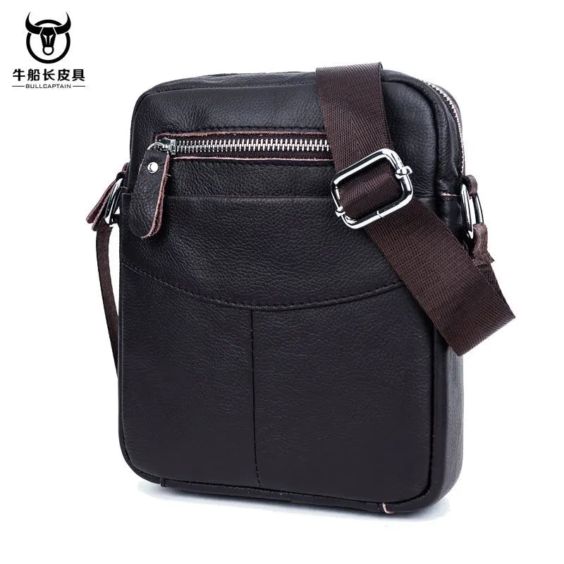 Men's Small Flap Messenger Bag Suede Brown