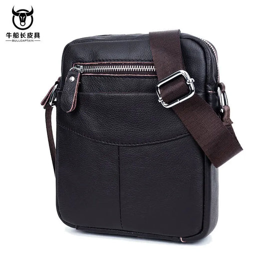 Men's Small Flap Messenger Bag Suede Brown