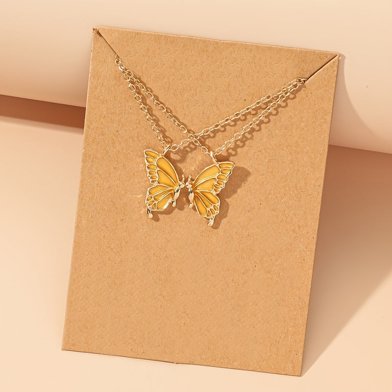 Butterfly Friendship Necklace Set with Box