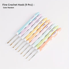 9pcs Crochet Hook Hand Knitted Needles Colorful Grip DIY Process Knitting