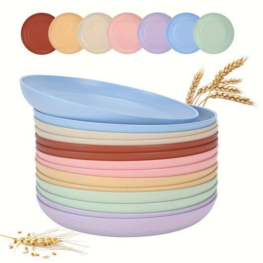 8pcs 22 86 Cm Plastic Dinner Plates Set Pasta Bowls Ramen Drop Resistant