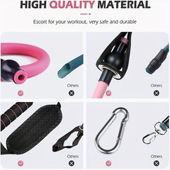 Portable Pilates Tensioner Kit with Latex Resistance Band