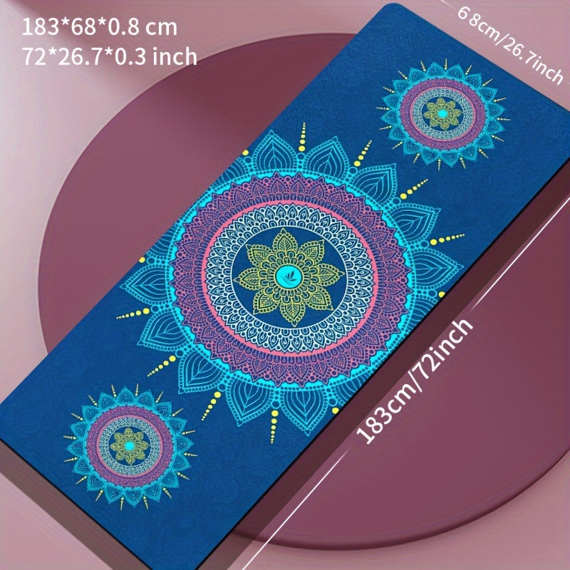 Flower Printed TPE Yoga Mat Non slip 6ft Thicken Soft Yoga Mat