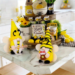 Sunflower Bee Gnome Plush Honeybee Doll Honey Pot Stuffed Animal