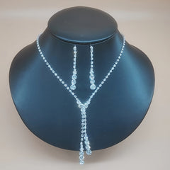 Crystal Tassel Jewelry Set - Necklace & Earrings
