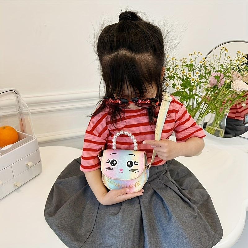 Girls Cat Mini Satchel Crossbody Bag Coin Purse for Kids