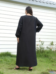  Ribbed Button Up Lantern Sleeve V Neck Maxi Dress