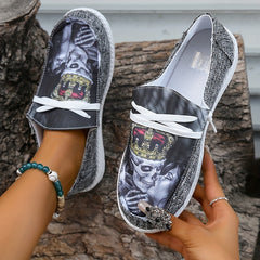 Women's Colorblock Slip-On Flat Shoes Lightweight Canvas Shoes