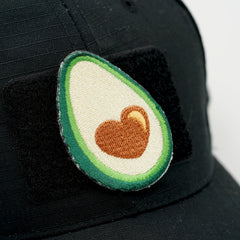 Heart Avocado Embroidered Morale Patch PVC Applique Fastener Hook & Loop