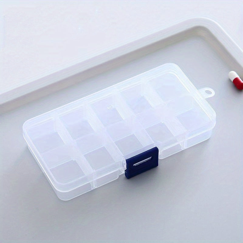 Grid Transparent Plastic Storage Box for Jewelry Fishing Gear Medicine