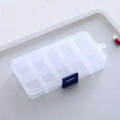Grid Transparent Plastic Storage Box for Jewelry Fishing Gear Medicine
