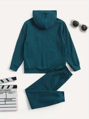 Boy's KING Print 2pcs Hoodie & Sweatpants Set Long Sleeve Top Casual