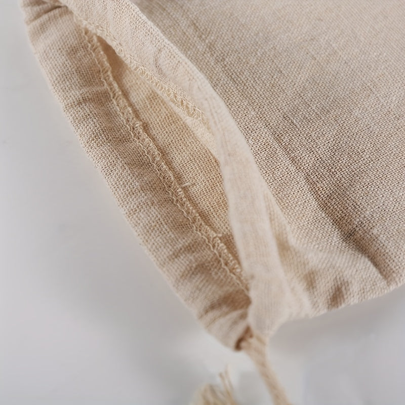 Linen Bread Bag Reusable French Baguette Drawstring Bag