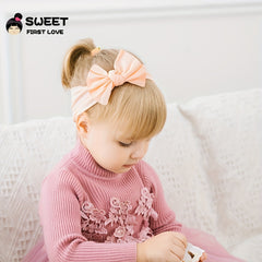 Baby Girls Bowknot Headband Soft Nylon Elastic Hairband Newborn Hair Accessories