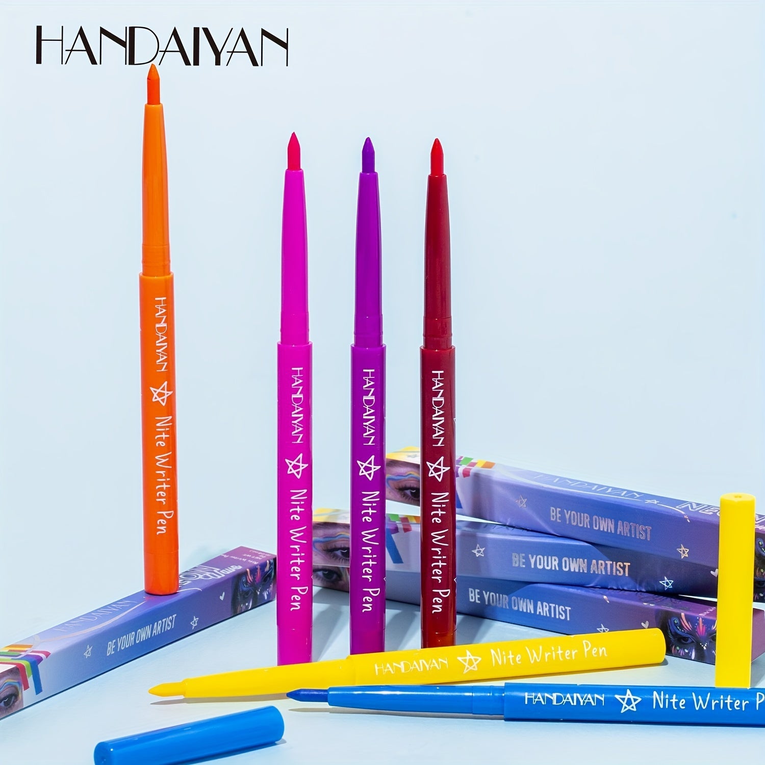 12 Colors Fluorescent Eyeliner Pen UV Waterproof Halloween Makeup