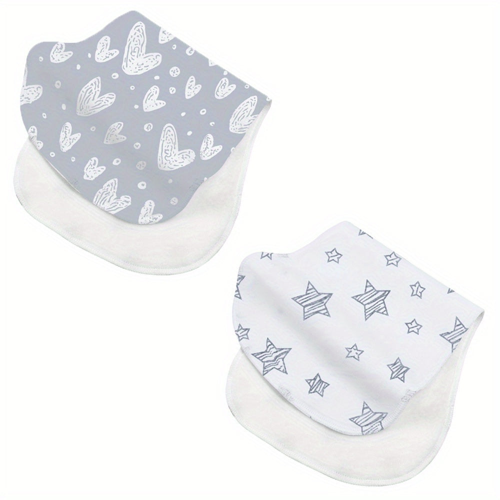 2pcs Baby Burp Towels Anti-spit Milk Towels Soft Cotton Sweat-absorbent Towels