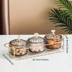 Transparent Round Dessert Jar Food Storage Box With Lid