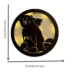 Kids Room LED Wall Clock Retro Wooden Sign Decoration