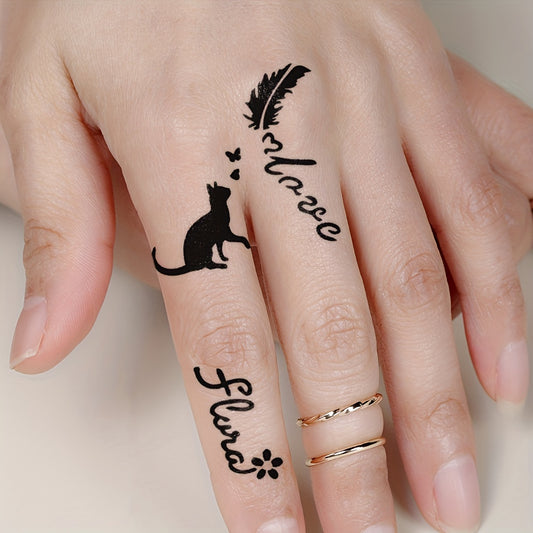 Flying Bird Flower Waterproof Temporary Tattoo