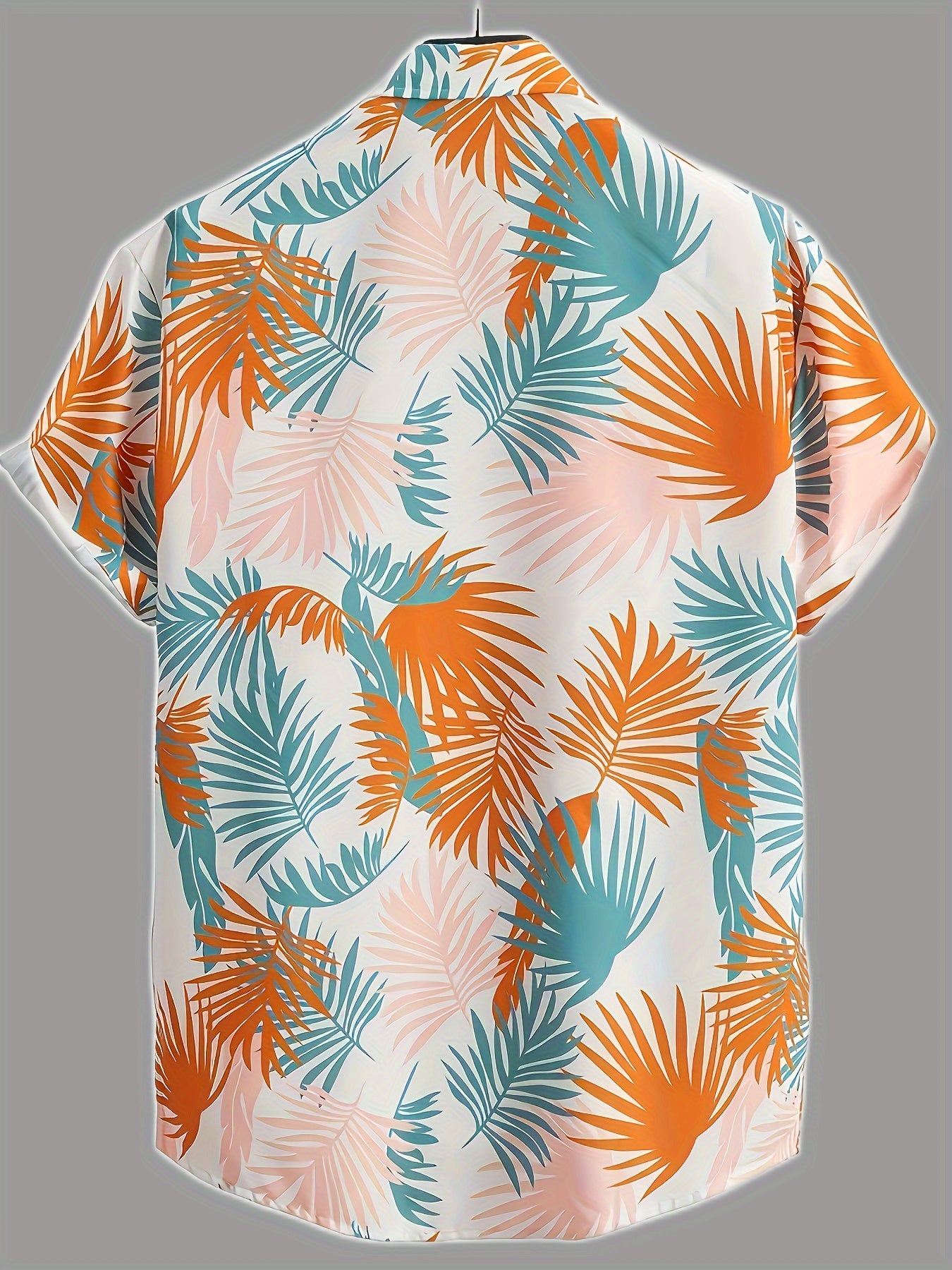 Cat & Coconut Tree Print Men's Short Sleeve Shirt