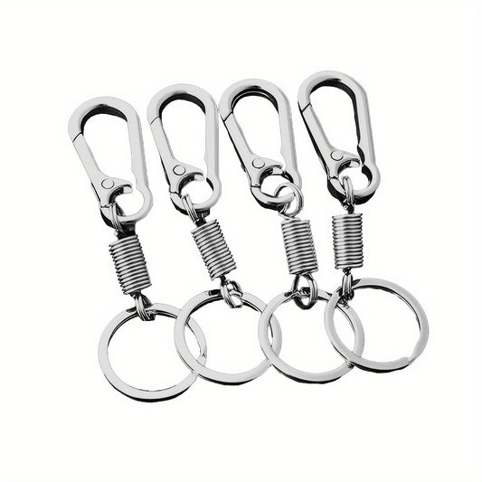 4pcs Spring Buckle Keychain Clip Key Ring Retractable Key Ring Key Holder