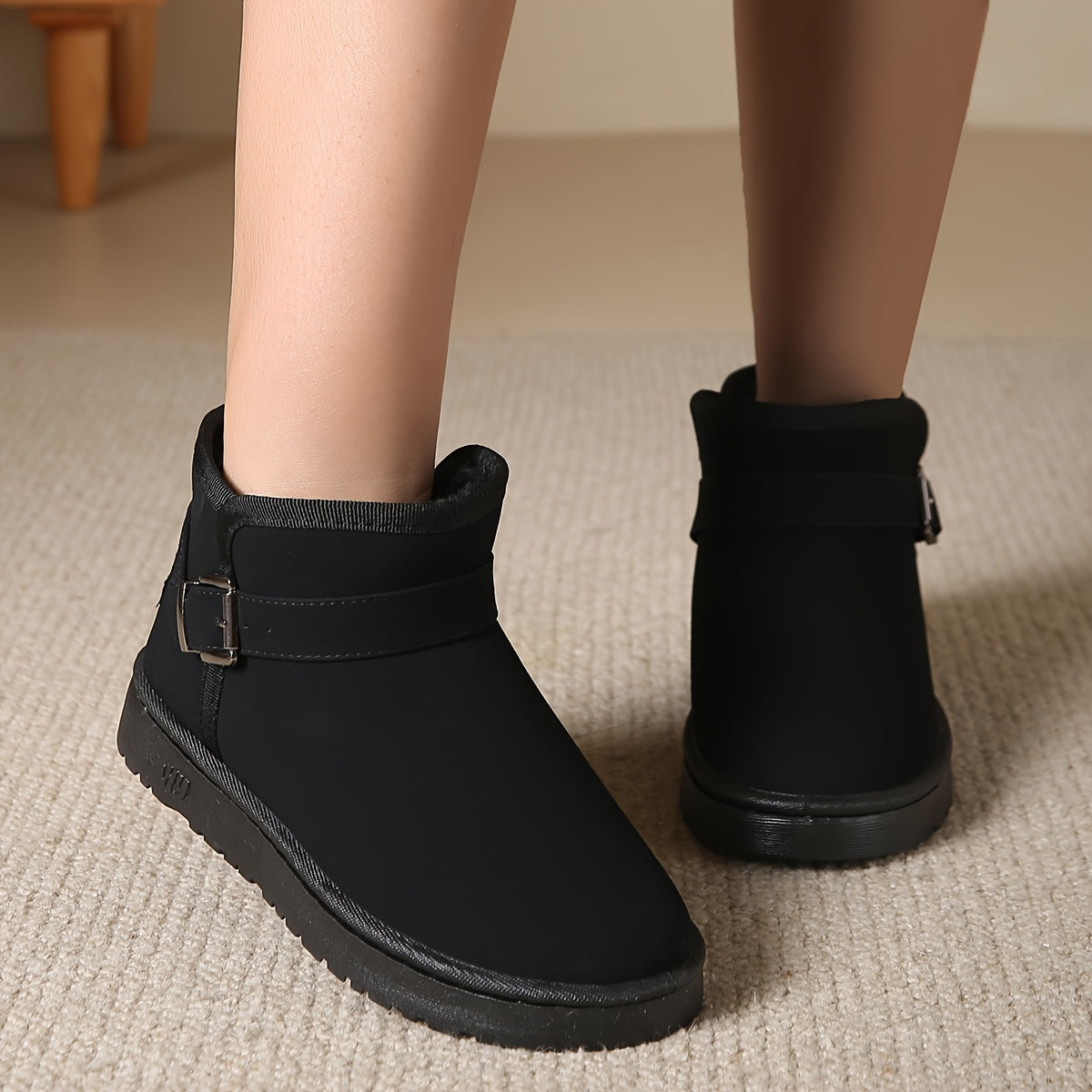 Women's Waterproof Snow Boots Faux Fur Lined Non-slip Platform Short Boots