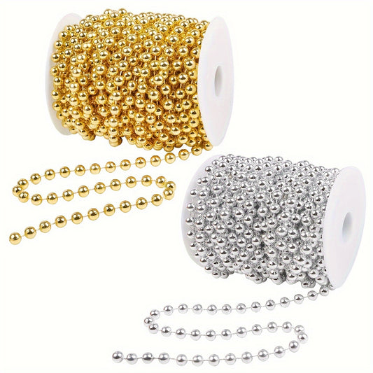 8m Christmas Tree Faux Pearl Garland Roll DIY Holiday Decoration