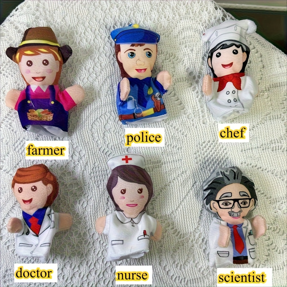 3 Pack Occupation Finger Puppets Set for Kids Storytelling