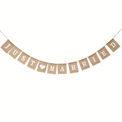 Rustic Just Married Mr & Mrs Wedding Bunting Decoration