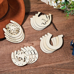 24pcs Western Horseshoes Cutouts for Crafts DIY Christmas Cowboy Decor