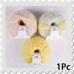 Rainbow Dyed Mohair Yarn for DIY Knitting 2pcs