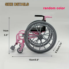 5 Inch Plastic Doll Wheelchair Toy for Doll House Gift