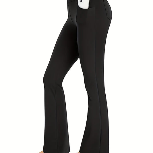 High Waisted Bootcut Leggings with Pockets - Women's Yoga Pants