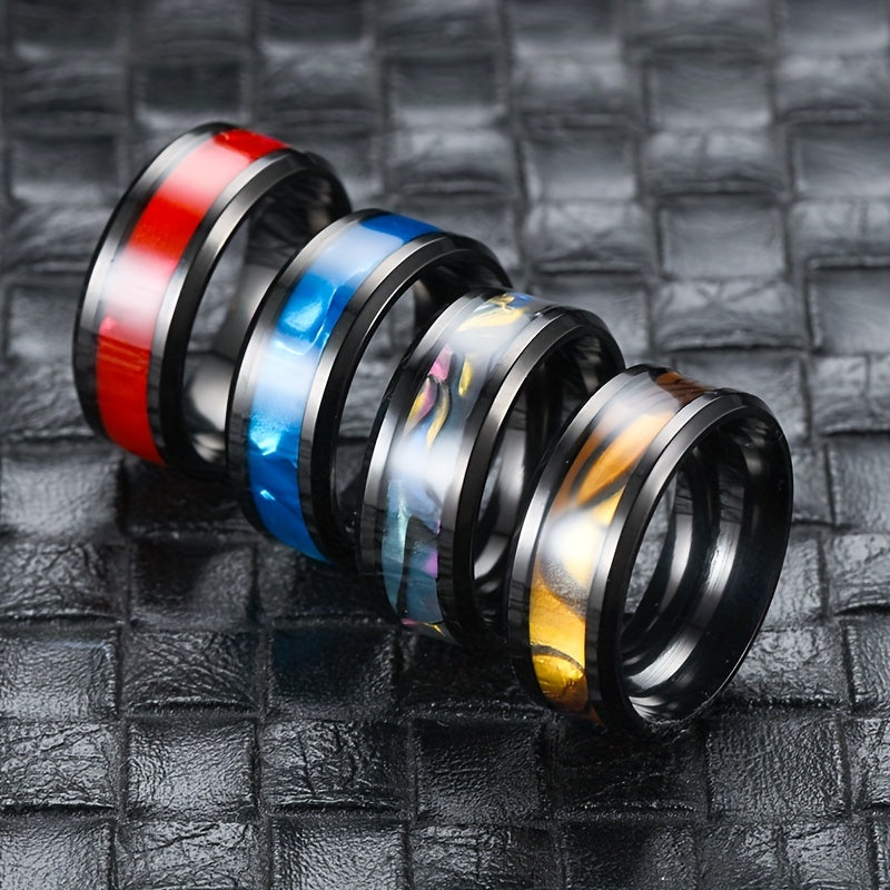 European American Men's Shell Titanium Steel Ring