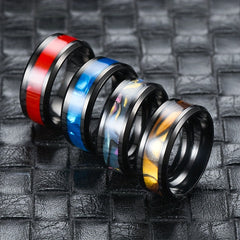 European American Men's Shell Titanium Steel Ring