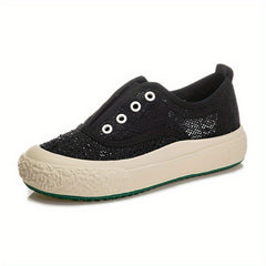 Women's Slip On Weaving Sneakers Breathable Walking Shoes