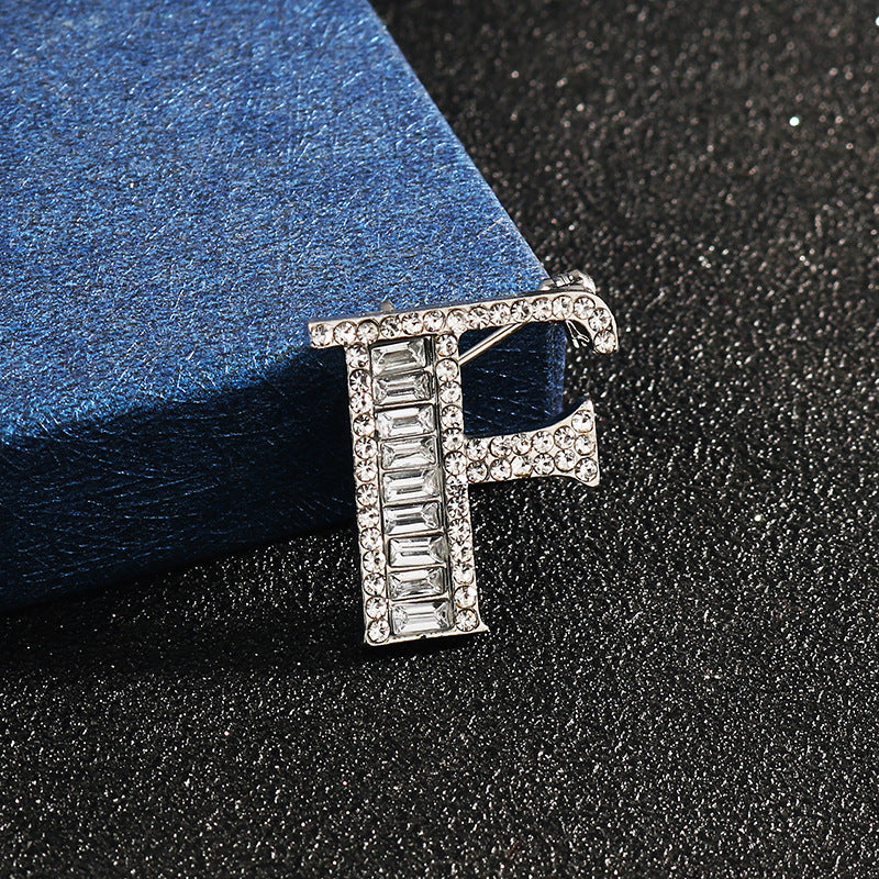 English Letter Small Brooch Suit Shirt Cardigan Pin Accessories