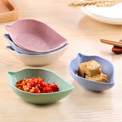 12pcs Leaf Shaped Sauce Dish Seasoning Plate for Sushi Dipping Bowls