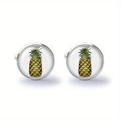 Pineapple Cufflinks Hawaiian Style Tropical Hawaiian Cufflink