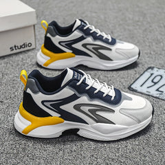 Men's Chunky Lace-Up Sneakers Athletic Shoes