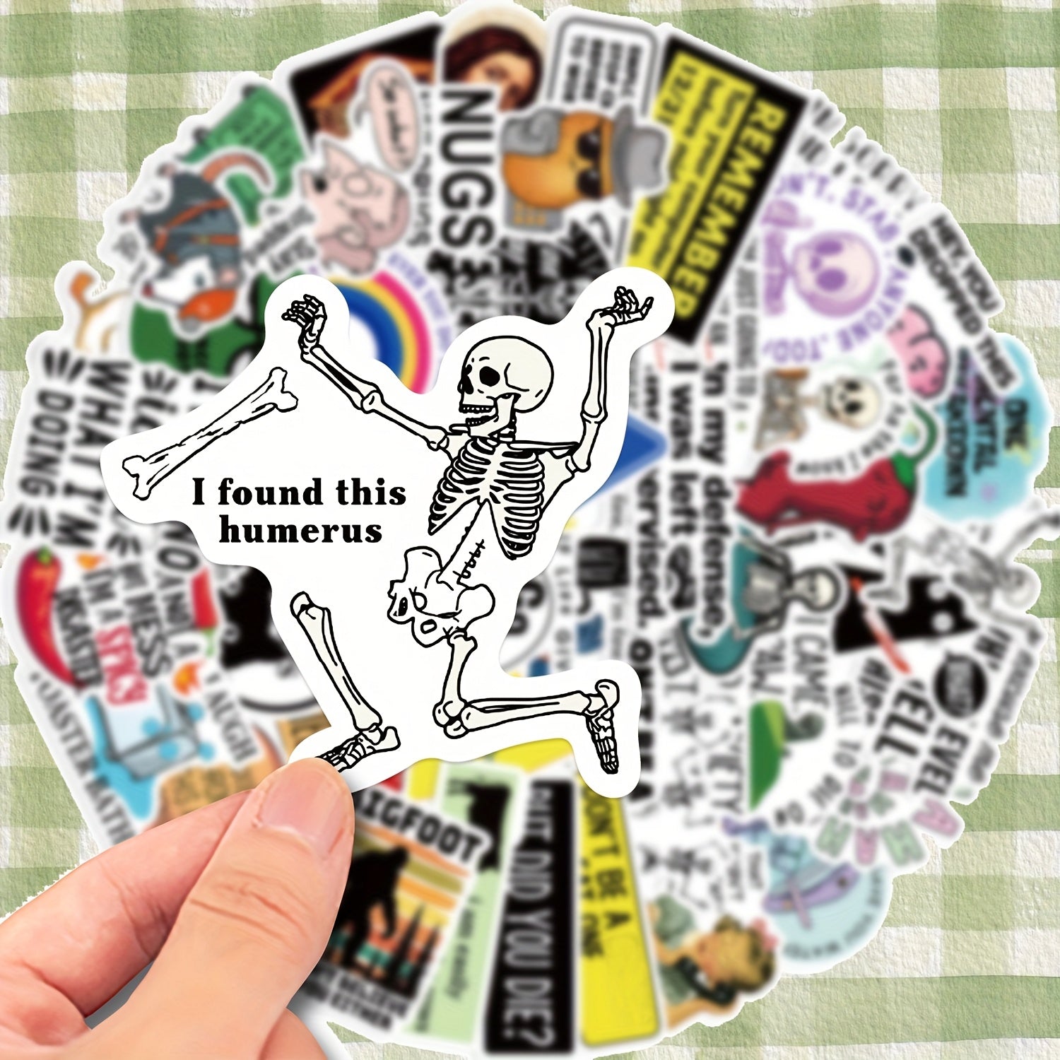 50pcs Humorous Satirical Text Stickers for Phones Computers Luggage