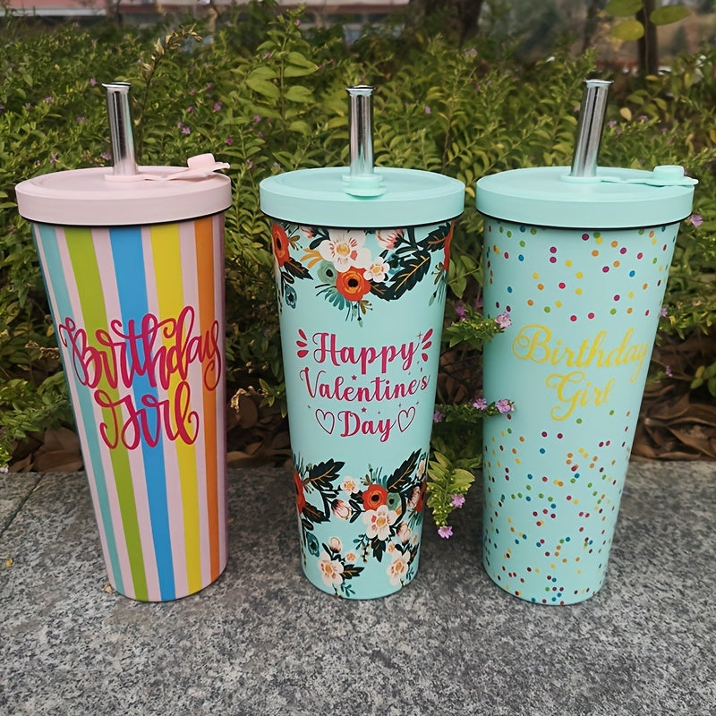 30oz Stainless Steel Vacuum Insulated Cup with Straw