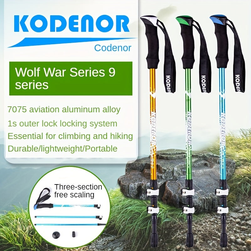 Outdoor Wolf 9 Series Aluminum Climbing Stick Folding Telescopic