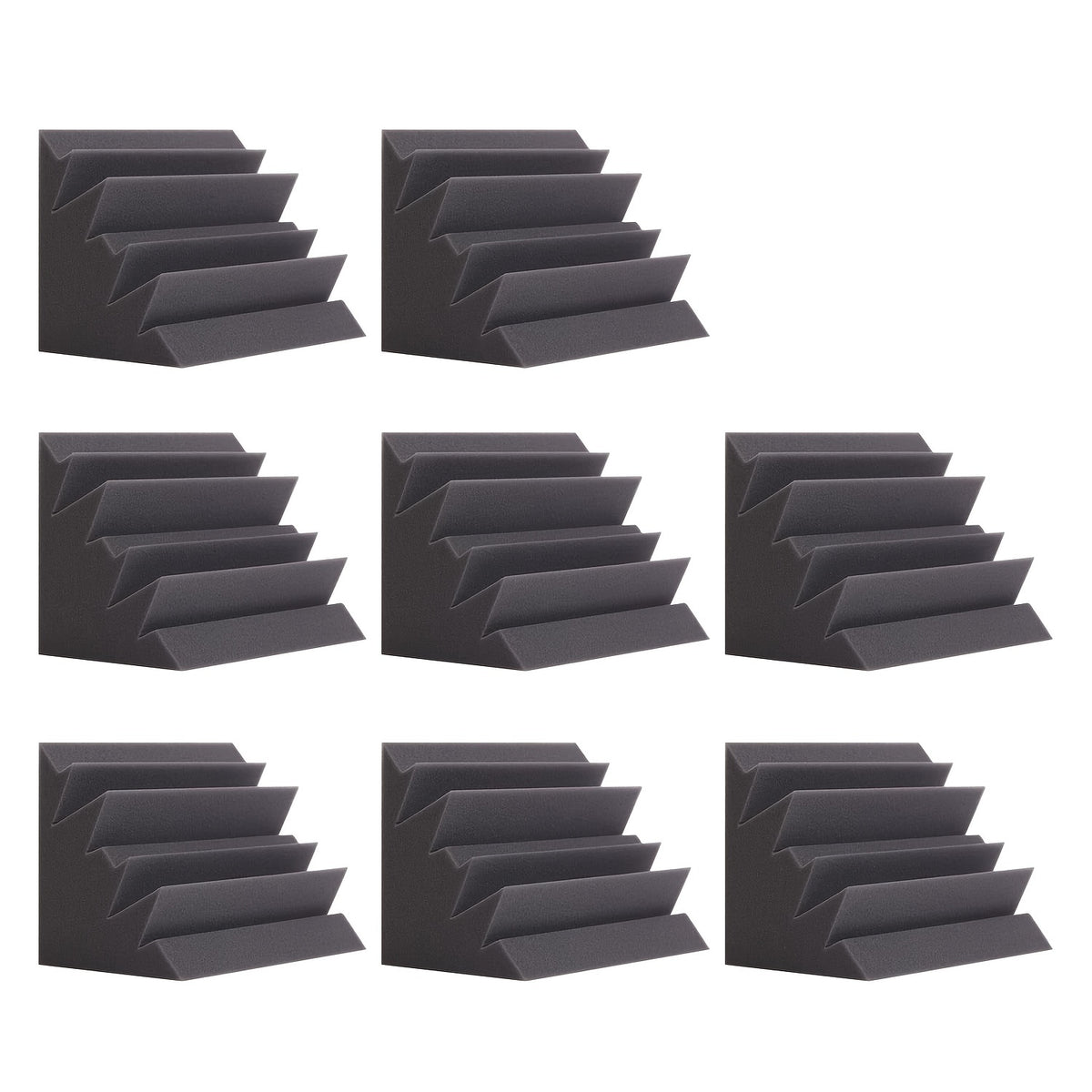 8pcs Bass Trap Acoustic Foam High Density Fire Resistant