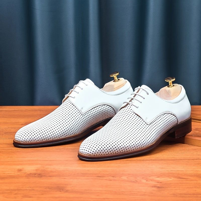 Men's Leather Oxford Derby Shoes For Wedding