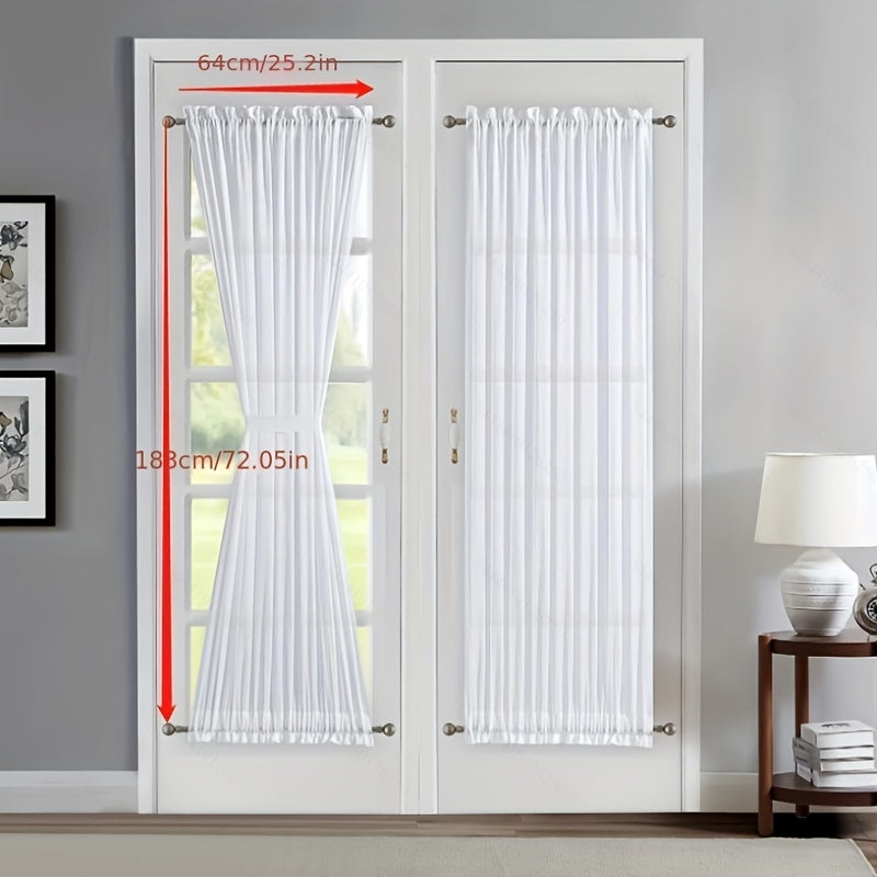 French Door Curtain Semi Transparent Gauze Binding Rope
