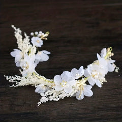 Flower Faux Pearl Headband Tiara Crown Bridal Headdress
