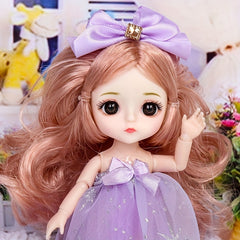 Purple Princess Doll 6.3-inch Gift For Girls Toy